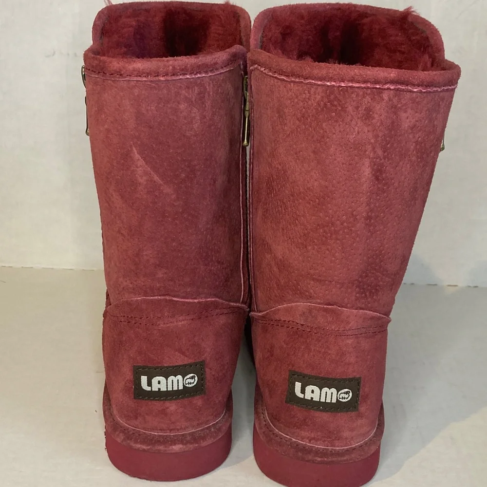 Lam Women Pink Suede Boots Size 6